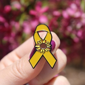 Childhood Cancer/ Sarcoma Sunflower Ribbon - Enamel Pin
