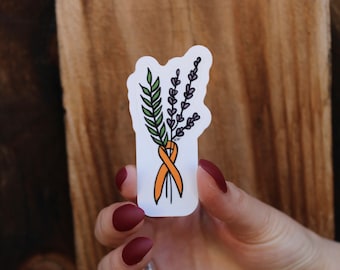 Leukemia/ Kidney Cancer Floral Ribbon - Sticker