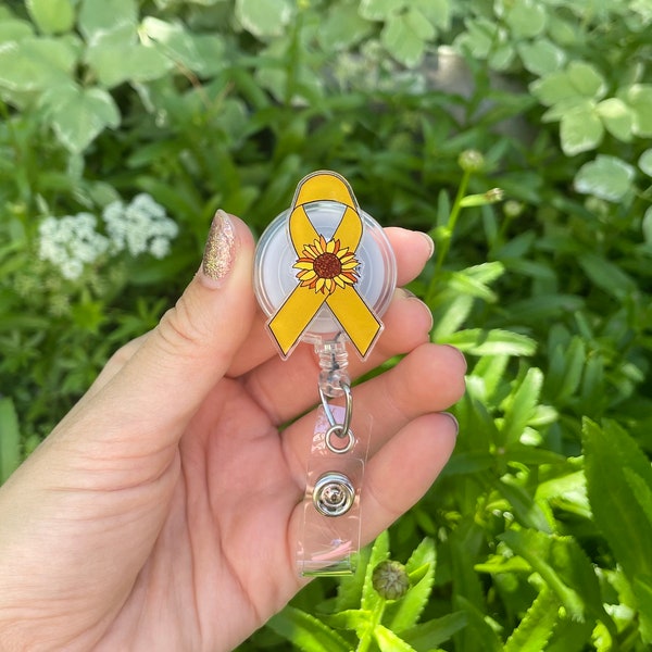 Childhood Cancer/ Sarcoma Sunflower Ribbon - Badge Reel