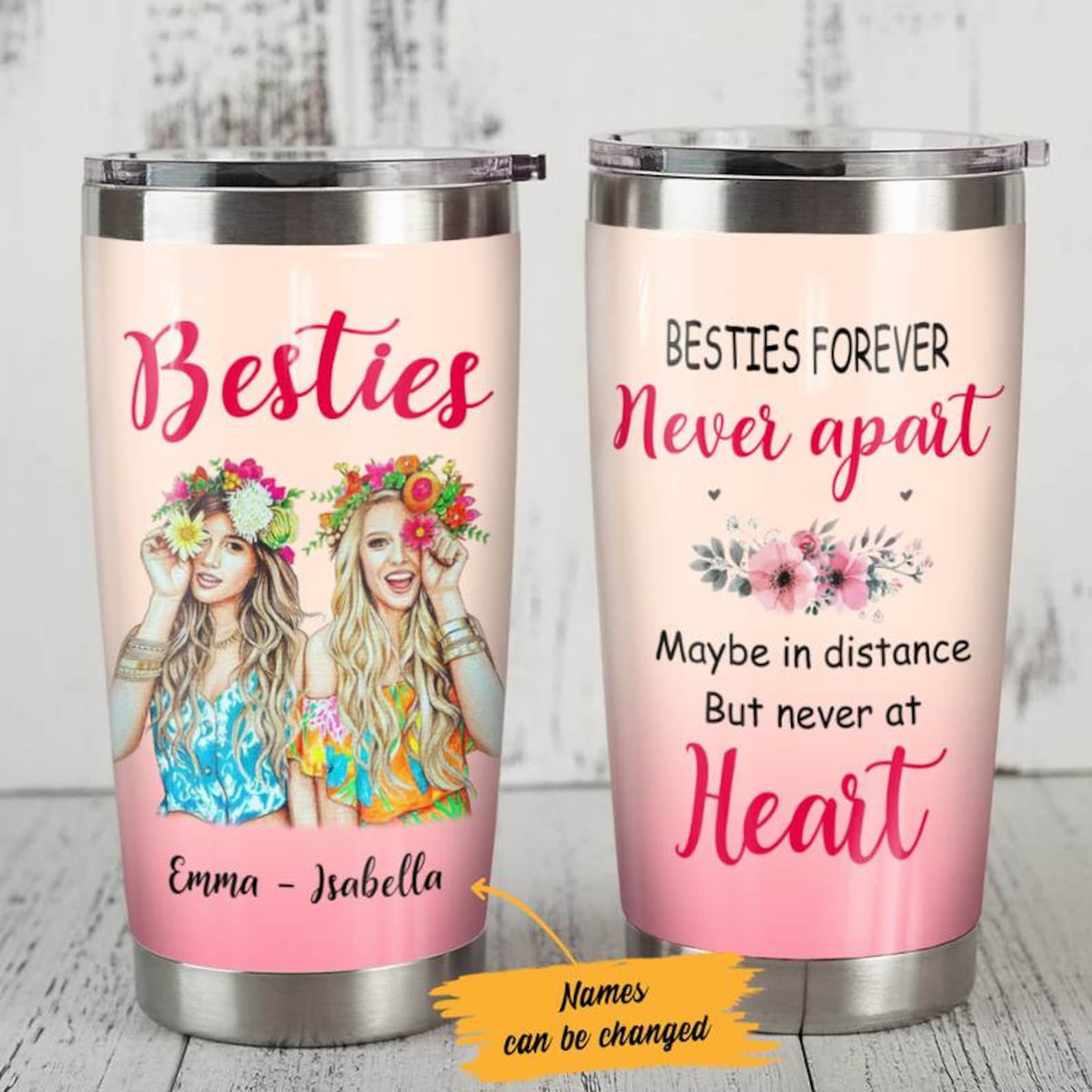 Personalized Girl Friends Besties Forever Steel Tumbler AG51 Etsy