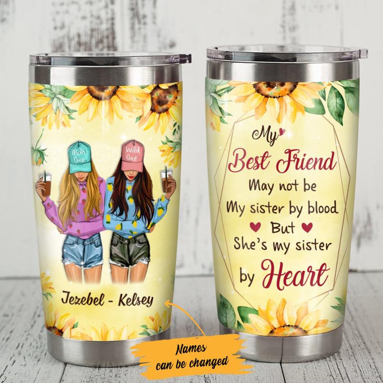 Personalized Best Friends Girl Steel Tumbler AG51 27O47 Etsy