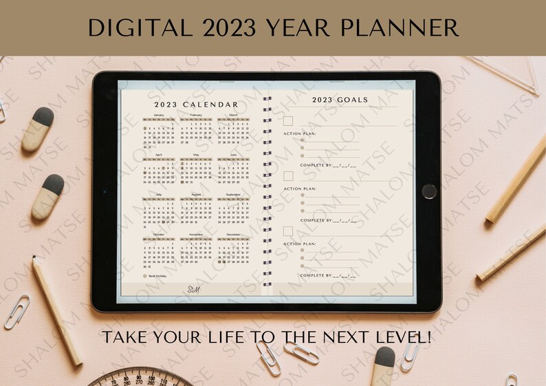 Beige 2023 Digital Planner iPad Planner Weekly & Monthly - Etsy