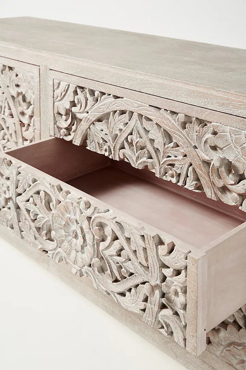 Handcarved Lombok Sixdrawer Dresser Hardwood Elegant Etsy