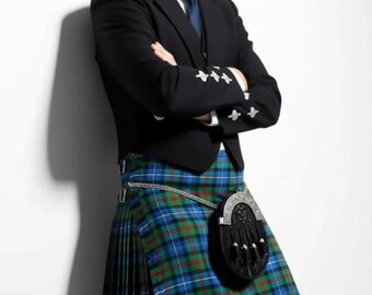 Robertson Hunting Ancient Tartan Kilt: Traditional Scottish Design, Acrylic Material (Handcrafted 8 Yard, Adjustable Fit, Men's Utility)