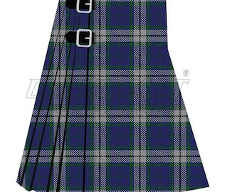 Tartan Kilt Crombie Custom Fit - Handmade Scottish Eight Yard Kilt - Deep Knife Pleats, Acrylic Tartan, Clan Gathering Gift