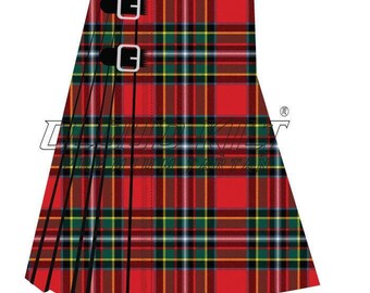 Mens Tartan Kilt: Gillespie Modern Pattern - Handmade Highland Style, Leather Straps, Tailored Fit for Formal and Clan Gatherings