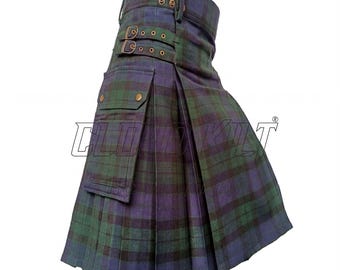 MacKay Modern Tartan Kilt: Functional Cargo Style Pockets - Custom Fit, Artisan Crafted, Everyday Casual and Formal Wear
