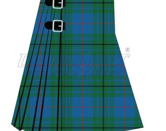Handcrafted 8 Yard Kilt: Traditional Highland Style - Real Leather Straps, Custom Fit, Classic Knife Pleats
