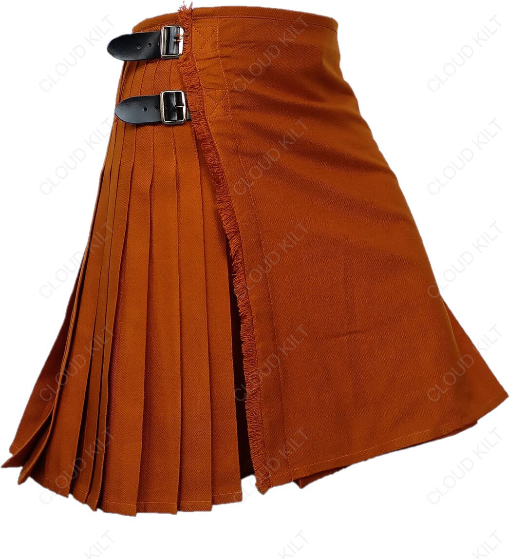 Scottish 8 Yard Tartan Kilt for Men Saffron Tartan Kilt Made to Order