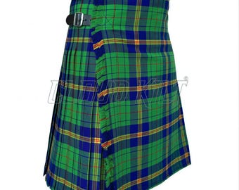 Men's Utility Kilt Mexico Tartan: Handcrafted Acrylic Fabric, Adjustable Leather Straps | Durable, Comfortable Fit, Custom Sizes