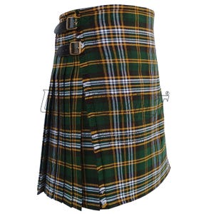 Heritage of Ireland Tartan Kilt, Traditional Scottish 8 Yard Kilts, Premium Quality 16oz Acrylic Fabric, Perfect For All Highland Festivals