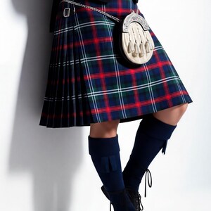 Custom Made Kilt Traditional Scottish Dress: Sutherland Tartan Pattern, Acrylic Wool Fabric (8 Yards, Tailored Fit)