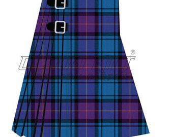 Joker Tartan Kilt: Traditional Knife Pleats - Adjustable Leather Buckle, Made To Measure, Scottish Heritage