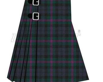 Scottish Tartan Kilt Baird Modern Design: Custom Size - Handcrafted Highland Attire, Durable Acrylic, Made to Measure