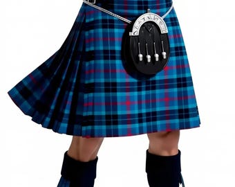 Lochness Tartan Kilt: Classic Scottish Highland Design - Acrylic Fabric, Utility Style, Custom Tailored for Men