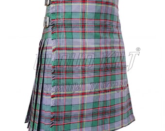 Craig Tartan Pattern Kilt: Handcrafted Scottish Highland Wear, Genuine Leather Straps | Custom Made, Comfort Fit | Made To Measure