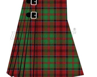 Bates Tartan Kilt Classic 8 Yard - Custom Made Highland Dress - Handcrafted Details, Leather Strap, Acrylic Material
