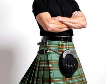 Mens Scottish Kilt Parade Kilt Mens Kelly Dress Tartan, Outlander Style Kilt, Custom Waist Kilt for Burns Night, Celtic Cosplay Wear