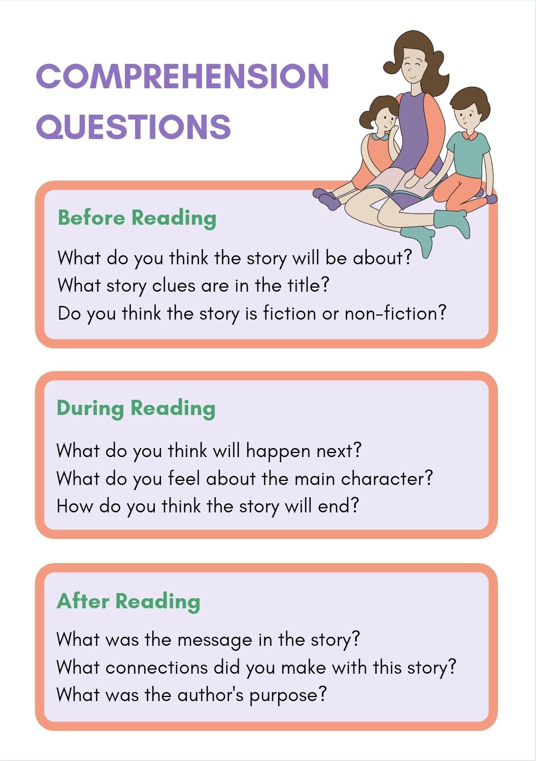 reading and comprehension worksheet etsy