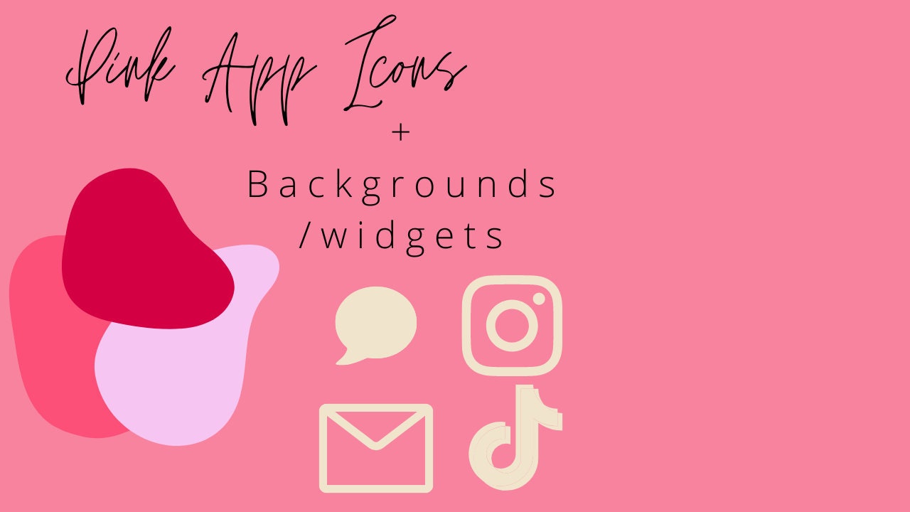 Pink Collection Icons Backgrounds Etsy