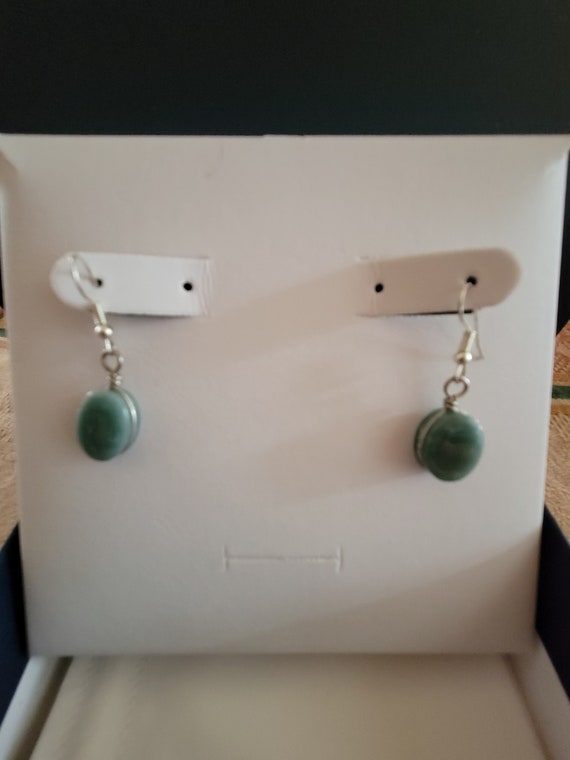Genuine Green Jade Earing Oval 925