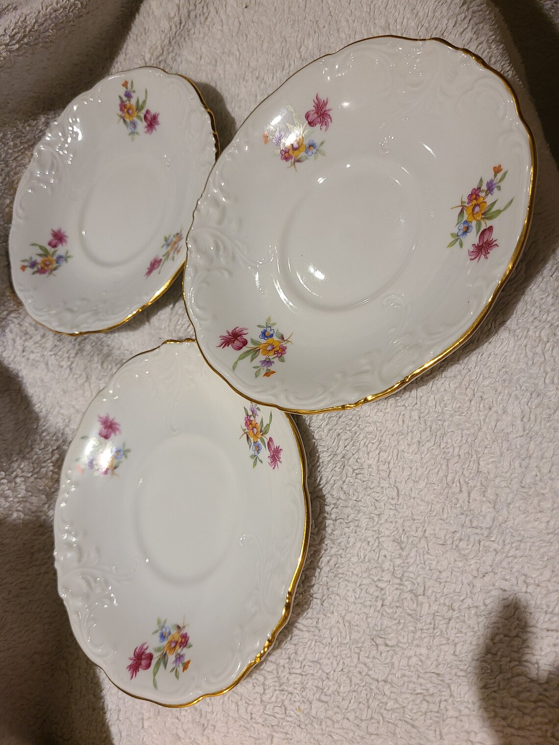 Walbrzych Poland China Tea Set of 3 Cups and Saucers Etsy