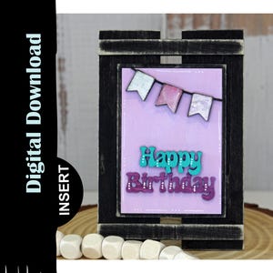 Placa rústica de feliz aniversário, moldura vendida separadamente, estilo fazenda, download digital SVG 1/8", material de 3 mm