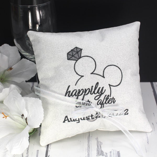 Ring Bearer Pillow, Personalized Ring Bearer Pillow, Happily Ever After Pillow, Wedding Pillow
