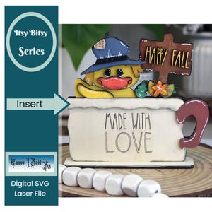 Interchangeable Scarecrow Duck Insert, Shelf Sitter, Tiered Tray Decor, Rustic, Farmhouse Style, Digital Download 1/8&quot; / 3mm Material