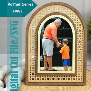 Interchangeable Rattan Frame w/Easel Back, Digital download SVG 1/8" 3mm material, Rattan Frame