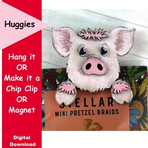 Huggies Gris, Häng över en mugg, ram, växt, etc. Flerstegs bricka, rustik, lantlig stil, digital nedladdning 1/8" / 3 mm material