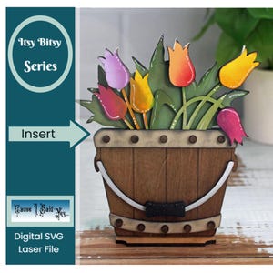 Austauschbarer Tulpen-Einsatz, Wohnkultur, Kantensitzer, Tiered Tablett Dekor, rustikal, Bauernhaus-Stil, digitaler Download 1/8 "/ 3 mm Material