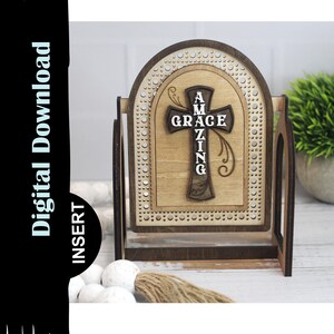 Amazing Grace Rattan Sign Insert, Frame sold separately, Farmhouse Style, Digital Download SVG 1/8&quot; 3mm material, Christmas Poinsettia