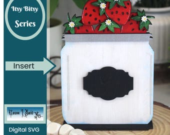Interchangeable Strawberries Insert, Home Decor, Shelf Sitter, Tiered Tray Decor, Rustic, Digital Download 1/8" / 3mm Material