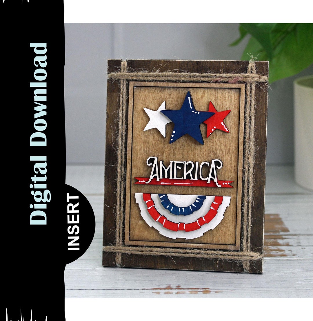 Patriotic Rustic Sign Insert, Frame Sold Separately Farmhouse Style ...