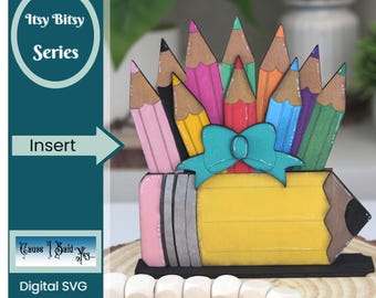 Interchangeable Pencil Bouquet Insert, Home Decor, Tiered Tray Decor, Rustic, Farmhouse Style, Digital Download 1/8" / 3mm Material
