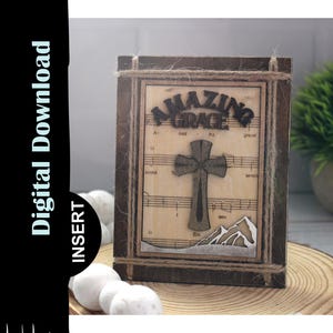 Insert de plaque rustique Amazing Grace, cadre vendu séparément Style campagnard, téléchargement numérique SVG 1/8" 3 mm