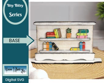 Interchangeable Bookshelf, Home Decor, Shelf Sitter, Tiered Tray Decor, Rustic, Farmhouse Style, Digital Download 1/8" / 3mm Material