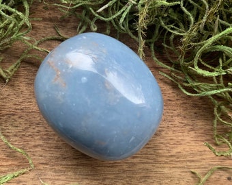 Angelite (Blue Anhydrate): Polished Stone, Beautiful Quality from Peru -- 2 ounces (52 grams)