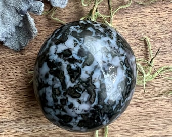 Mystic Merlinite (Indigo Gabbro) Polished Gallet: Madagascar; average weight of 3.5 ounces, or 100 grams