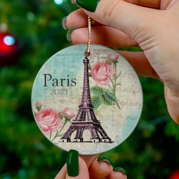 Paris Ornament, Vintage Paris Christmas Ornament, Vintage Ornament, Christmas Ornament, Paris Christmas Gift, Paris Lover Christmas Gift