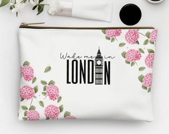 London Makeup Bag London Bachelorette Party Favor London Birthday Gift London Favor Girl Trip to London Travel Bag London Cosmetic Bag UK