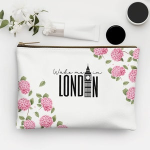 London Makeup Bag London Bachelorette Party Favor London Birthday Gift London Favor Girl Trip to London Travel Bag London Cosmetic Bag UK