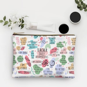 Custom Teacher Gift Bag for Teacher Affirmation Thank you Gift Teacher Bag New Teacher Gift Back To School Teacher Pencil Pouch Survival Kit