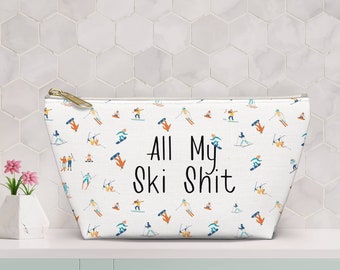 Ski Makeup Bag Apres Ski Cosmetic Bag Mountain Lover Gift for Ski Lover Gift for Women Skiing Makeup bag Ski Gift for Her Ski Trip Gift Mom