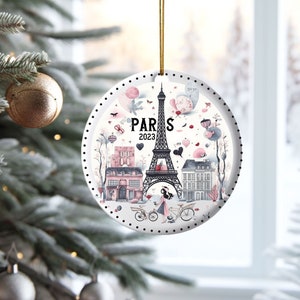 Paris Ornament, Custom Paris Christmas Ornament, Vintage Ornament, Christmas Ornament, Paris France Christmas Gift, Paris Lover Gift, Paris