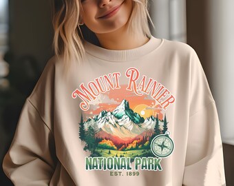 Mount Rainier National Park Sweatshirt, Mount Rainier Crewneck, Vintage Mount Rainier Sweatshirt, Sweatshirt for Women, Mountain Sweatshirt