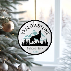Yellowstone Ornament, Yellowstone National Park Ornmanet, Christmas Ornament, Yellowstone Gift, Christmas Gift, Camping Gift, Hiking Gift