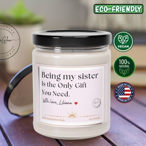 Funny Sister Candle, Sister Gift Idea, Custom Gift From Sister Christmas Gift for sister, Sister Gifts Custom Sister Gifts Funny Sister Gift