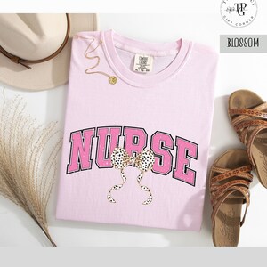 Nurse Bow Shirt Comfort Colors® Coquette Nurse Shirt Nursing Gift New Nurse Shirt for Work Nursing Shirt Nurse Grad Gift RN Shirt for Nurse